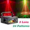 Z24rg Suny 3 Lens 24 Patterns Rgb Stage Laser Light Blue Led Dj Show Lighting Disco Fa