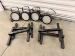 Lot Of Stage Ape Led Par Lights Dmx + 140-SLAB Floor Stands. Fixed Price $212.50.