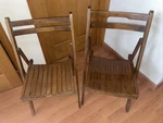Pair Vintage Mid Century Folding Wood Slat Chairs Wedding Event American Made 2. Fixed Price $99.99.