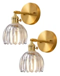 Edishine Vintage Brass Gold Vanity Lights, 180 Adjustable Head, Rotary Switch. Fixed Price $49.99.