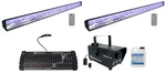 (2) American Dj Eco Bar Uv Led Black Lights W/remotes+fogger+dmx Controller. Fixed Price $679.95.