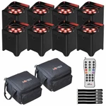 Chauvet Dj Freedom Par T6 Tri-color (rgb) Led Uplights Eight Pack. Fixed Price $2046.40.
