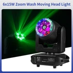 6*15W Rgbw Dmx Laser Beam Wash Led Moving Head Mini Stage Light With Halo Ring. Fixed Price $119.00.