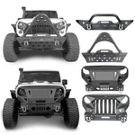 Stubby Mid Full Width Front Bumper Bar W/ Led Lights Fit Jeep Wrangler Jk 07-18. Fixed Price $629.09.