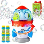 Kids Party Bubble Machine - Rocket Shape 360 Rotation Music Lights. Fixed Price $59.99.