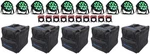 (10) Eliminator Adj Mega 64 Profile Ep Rgb+uv Led Par Wash Up-lights+bags+cables. Fixed Price $2413.75.