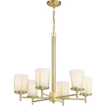 Nuvo Lighting Serene Chandelier, Satin White/natural Brass 60-6536. Fixed Price $159.98.