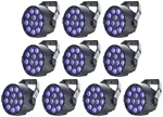 (10) Eliminator Mini Par Uv Led Dmx Blacklights For Dj/stage/clubs/bars Adj. Fixed Price $404.50.