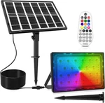 Color Changing Solar Lights With Remote, IP66 Waterproof Outdoor Flood. Fixed Price $48.95.