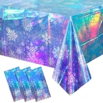 Disposable Snowflake Table Cover, Winter Birthday Party, Blue Purple. Fixed Price $17.98.