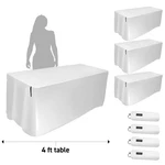 Pro Dj Event Banquet Hall Table Scrim 4' White Covers Cable Holes & Free Bag 4PK. Fixed Price $34.86.