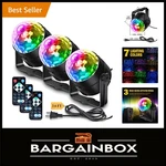 Sound Activated Disco Ball Decor 3-PACK Strobe Lights With Remote & Music Sync. Fixed Price $40.49.