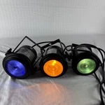 Chauvet YA-06 Pinspot Stage Set Of 30W Lights Blue Orange Green Tested 2F. Fixed Price $54.99.
