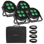 Eliminator Lighting Mega Hex Par Lights (4 Pack) W Remotes + Cables & Carry.... Fixed Price $659.40.