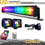 32" Inch Curved Led Light Bar Offroad Rgb Multi-color Change Music Strobe. Fixed Price $195.99.