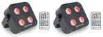 (2) Rockville Mini RF4 V2 Black Dj/party Wash Lights+rf Remote+app+wireless Dmx. Fixed Price $184.90.