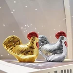 Mirror Disco Ball Rooster Statue Creative Chicken Sculpture Party Home Decor New. Fixed Price $24.74.