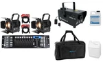 (2) American Dj Encore FR50Z Fresnel Beam Lights W/barn Doors+dmx Control+fogger. Fixed Price $914.80.