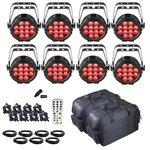 (8) Chauvet Dj Slimpar Pro Usb High-power Rgbaw+uv Wash Lights Bags & Remote. Fixed Price $3141.40.