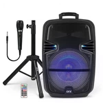 Qfx Bluetooth Rechargeable Speaker 15IN Led Lights Mic Stand PBX-616SM Black. Fixed Price $149.99.