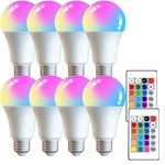 4/8 Pack Led Rgbw Light Bulbs 5W A19 Dimmable Remote 400LM E26 Socket, Us Listed. Fixed Price $27.75.
