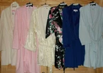 Women's Short Robe Solid & Floral, Blue, Pink, Purple, Medium, Large, X-large. Fixed Price $15.00.