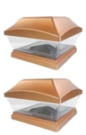2PACK Solar Copper Cap Light With Bright White Smd Led For Pvc Post PL253C. Fixed Price $34.99.