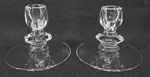 Vtg Duncan Miller Canterbury Glass Taper Candle Holders 1940S 4.5X3.25" Mcm. Fixed Price $17.02.