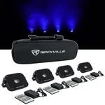 Rockville 4 Pack Mini RF1 V2 Black Rgbwauv Battery-powered Wash Lights. Fixed Price $617.11.