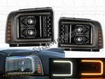 2005 06 07 Ford Excursion Super Projector Headlights Alpha Black Sequential. Fixed Price $454.98.