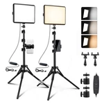 2X Led Video Kit Studio Dimmable Tripod Photography Lighting. Fixed Price $33.99.