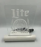 Vtg 1980 Miller Lite Acrylic Light Up Bar Sign Everbrite 11"X12X5 Tested & Works. Fixed Price $29.00.