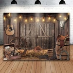 Ourwarm 7X5FT Western Cowboy Backdrop Party Feet, Tyle 2. Fixed Price $16.10.