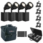 Chauvet Dj Ezpin Zoom Pack Lighting System 4X Spot Fixtures W Clamps & Case. Fixed Price $389.99.