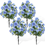 4 Pack 36" Uv Resistant Light Blue Artificial Camellia Flower Trees. Fixed Price $166.99.