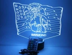 Bald American Eagle Bird Flag Night Light Up Led Lamp Personalized, With Remote. Fixed Price $34.99.