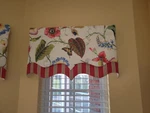 Custom Made Rod Pocket Valance Floral Bug Garden Curtain 34" X 16.5 Shaped Swag. Fixed Price $39.95.