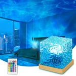 Ocean Wave Projector Light, 16 Colors Havie Cube Lamp, 3D Holographic Water R.... Fixed Price $15.35.