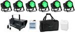 (6) American Dj Dotz Par Rgbl Cob Dmx 16X3.5W Wash Lights+led Fogger+bag. Fixed Price $1384.54.