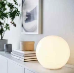 Ikea Modern Fado Large Frosted White Glass Ball Globe Lamp Table Light 10" Mcm. Fixed Price $58.49.