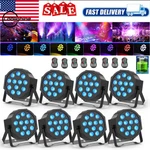 8PCS Battery Par Rechargeable 12 Led Dmx Dj Club Wash Up-light W/ Remote. Fixed Price $145.99.