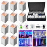10PACK 6 X 18W Rgbaw Uv Led Uplight Par Battery Powered Charge Flight Case. Fixed Price $1224.55.