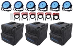(6) Eliminator American Dj Mega Go Par 64E Rgb+uv Wash Lights+remote+bags+cables. Fixed Price $1517.20.