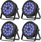 Xpcleoyz 4PCS 18 Led Flat Par Aluminum Alloy Rgbwauv Stage Lights Dj Disco. Fixed Price $139.99.