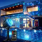Projector Lights Outdoor, 14 Colors Water Wave Ocean Moving Effect Rgbw Led Nigh. Fixed Price $46.99.