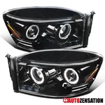 Fit 2006-2009 Dodge Ram 1500 2500 3500 Slick Black Led Halo Projector Headlights. Fixed Price $169.99.
