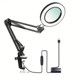Lixada Dimmable Led Desk With Flexible Clamp, 8X Magnifying Glass, 3 Color. Fixed Price $39.00.