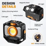 Everbrite 2000LM Rechargeable Magnetic Cob Led Work Light 7 Modes 360 Rotatable. Fixed Price $25.99.
