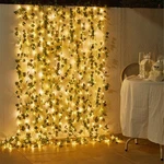 Flower Green Leaf Vine Led String Lights Battery Fairy Garland Wedding Decor Hom. Fixed Price $14.26.
