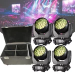 4PCS Rgbw 19X15W 4IN1 Zoom Wash Led Moving Head Light For Wedding With Fly Case. Fixed Price $1230.00.